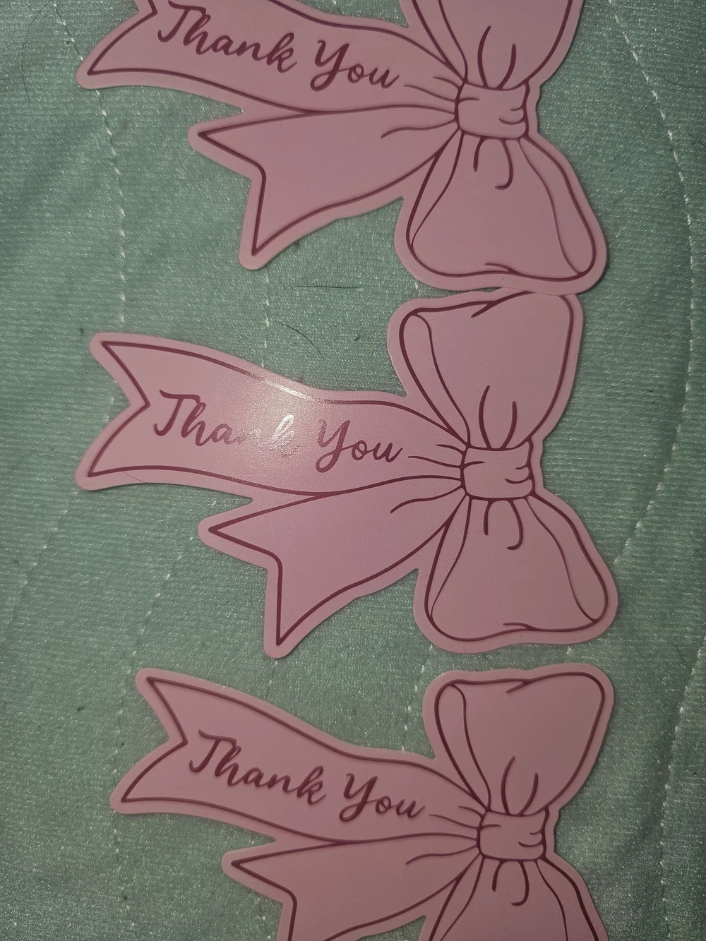 Thank You Pink Bow Shipping Cards- Pack of Decorative Labels
